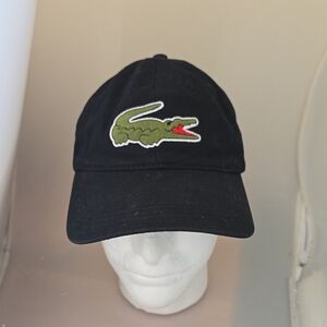 Lacoste Black Cap with Green Logo